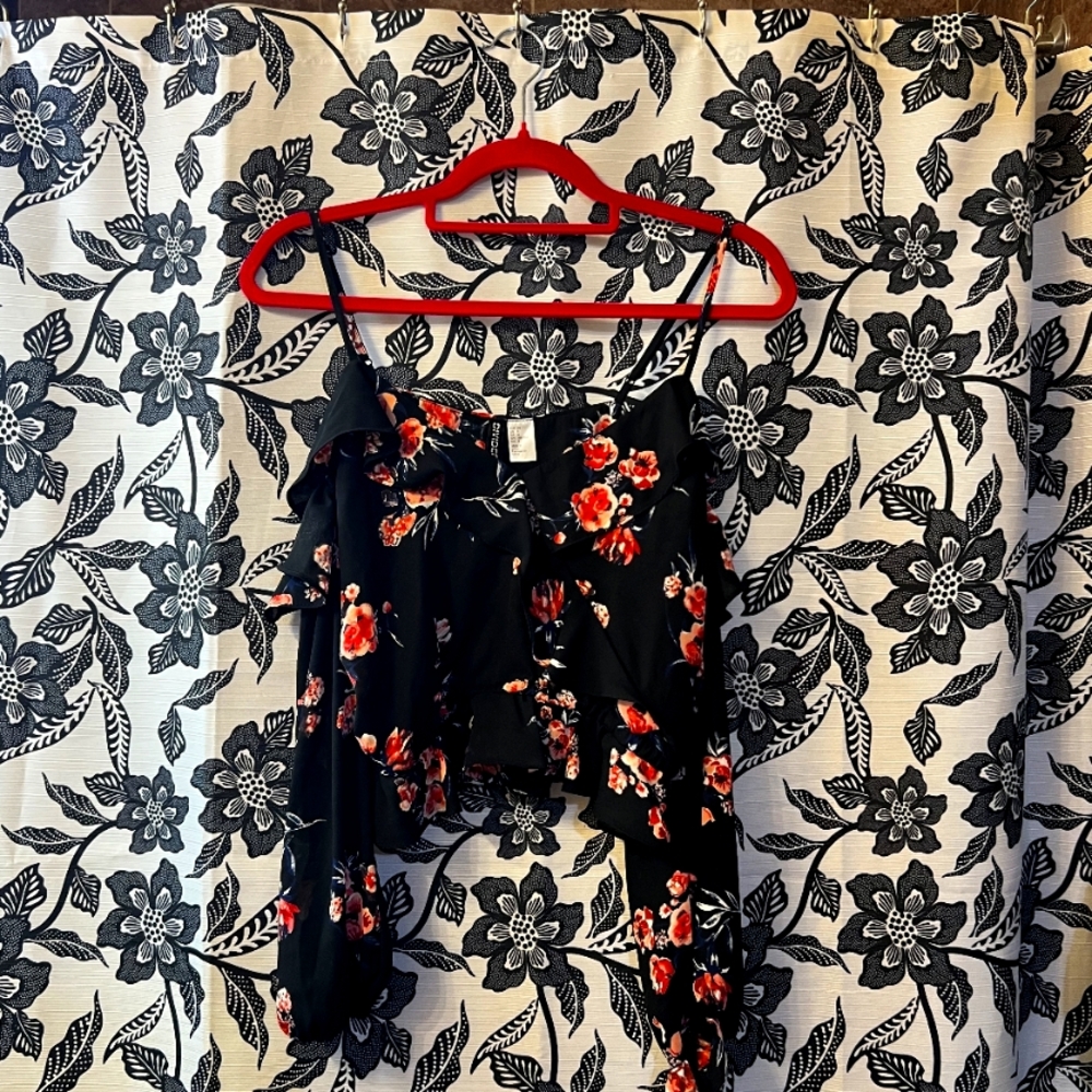Floral Black Women's Top